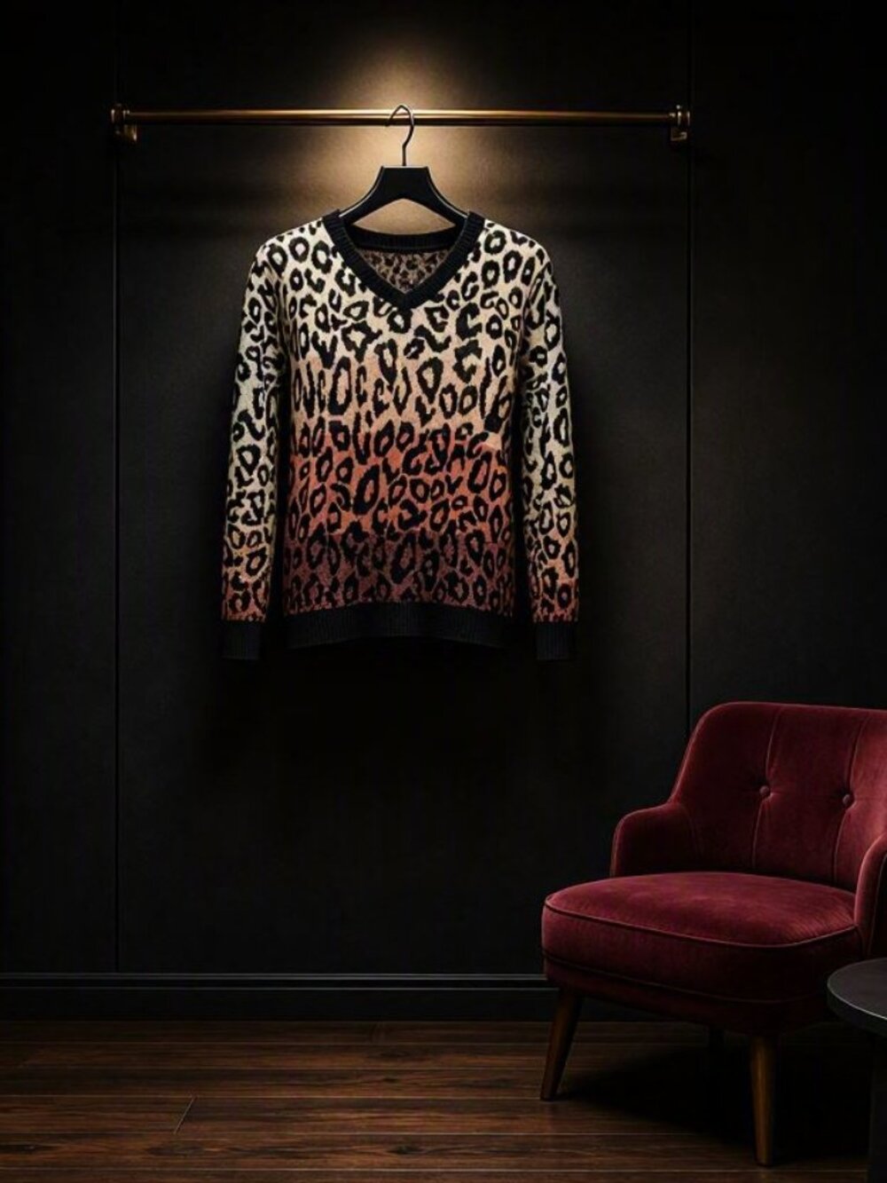 Animal Print Long Sleeve Sweater